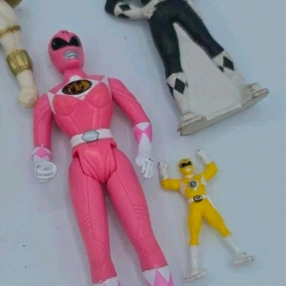 Vintage 90S Power Ranger Figures, Flip Head Figures W Press Out Play Set